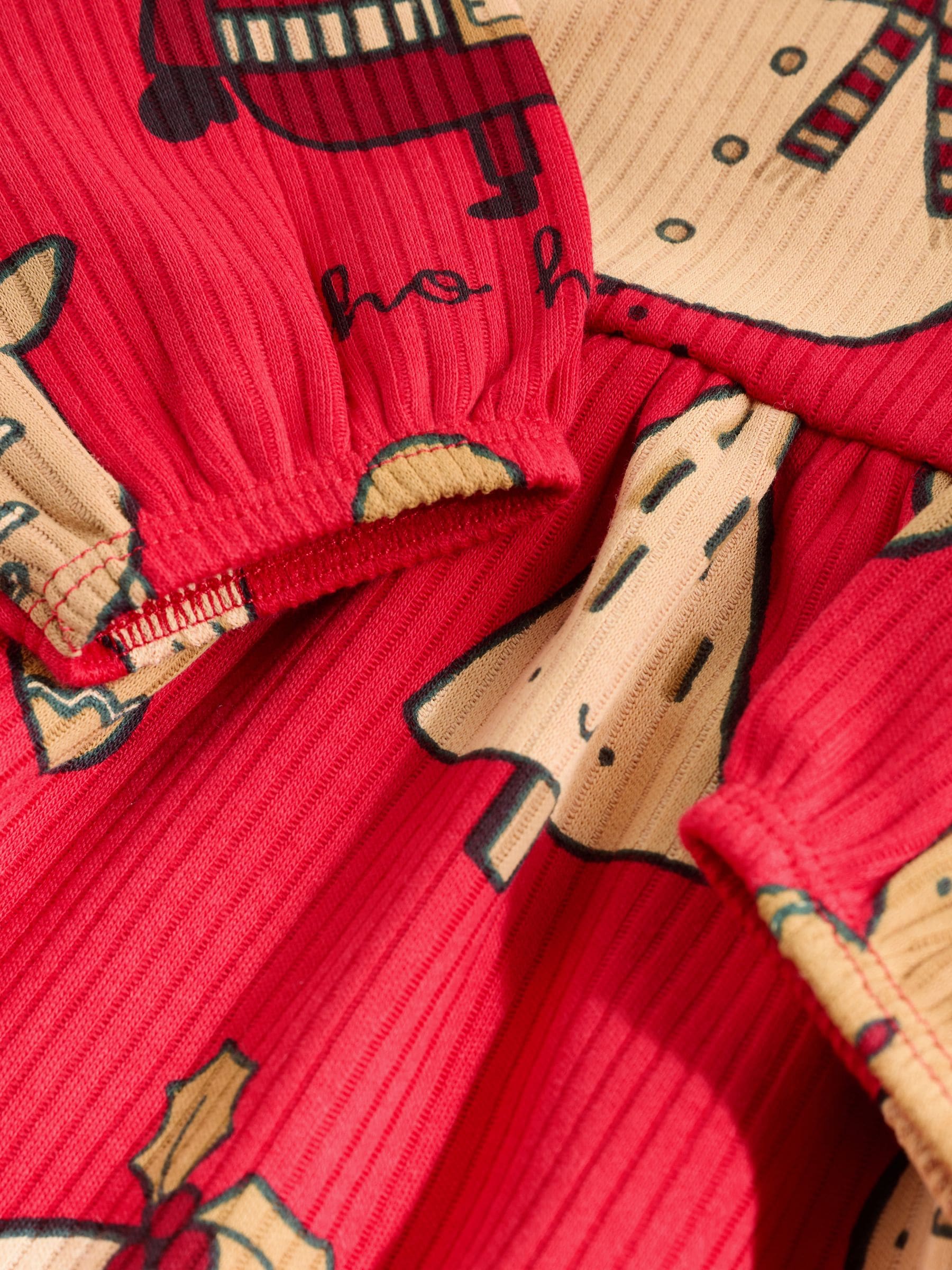 Rood figuurtjes - Jersey babyjurk met kerstprint (0mnd -2jr)