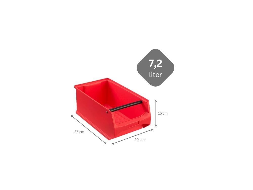 PROREGAL Rode Opbergdoos 4.1 Met Handvat HxBxD 15 x 20 x 35 cm 7.2 Liter Opbergbak Opbergdoos Opbergdoos Assortiment Sorteerbak