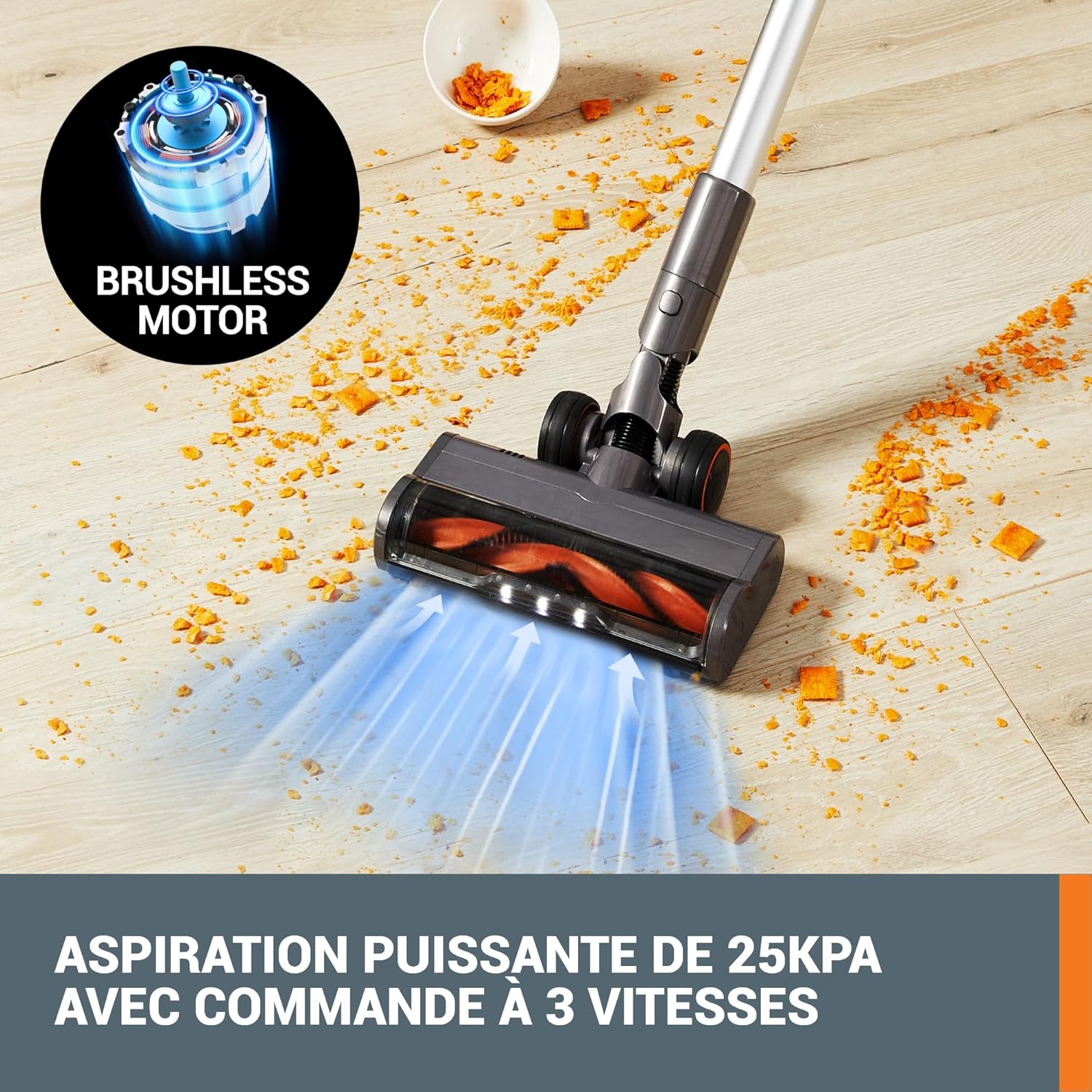 WORX 20V Akku Staubsauger WX038, 25Kpa Handstaubsauger kabellos, 45min Lange Laufzeit, leicht für Haustierhaare, Teppich, Auto - inkl. 2 PowerShare Akkus und Wandhalterung Doppelladegerät