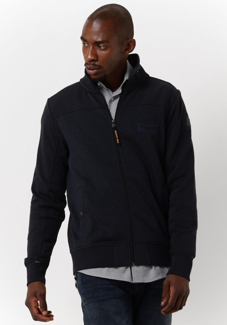 PME LEGEND blauwe pme legend vest zip jacket jacquard interlock sweat