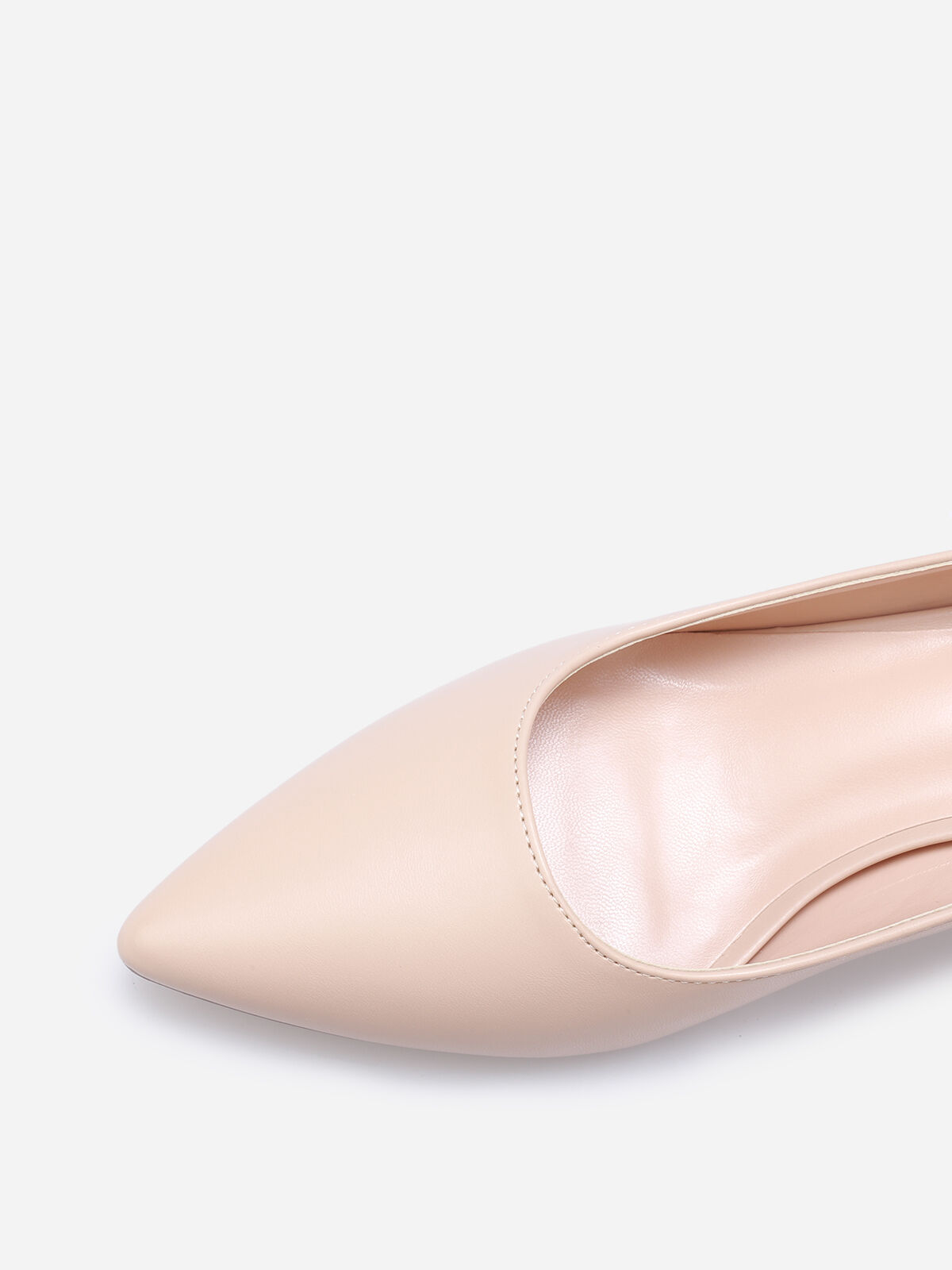 Escarpins pointus kitten heel- Nude