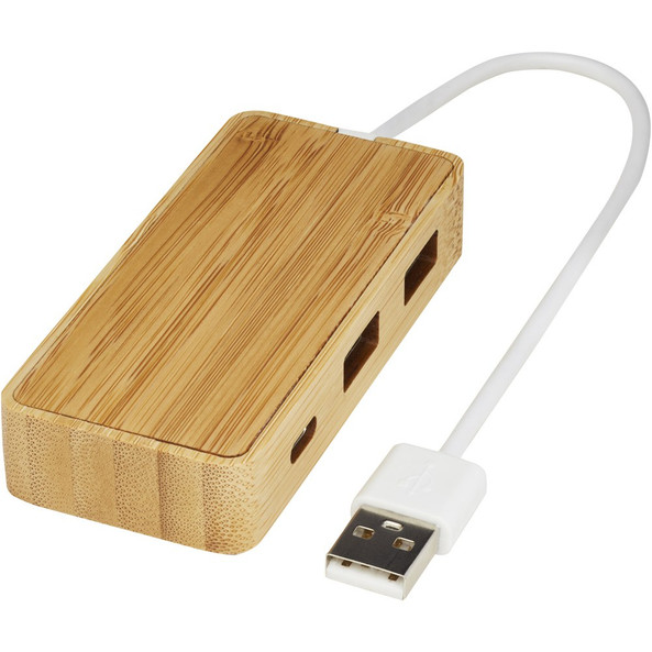 EgotierPro 124306 - Hub USB Tapas en bambou