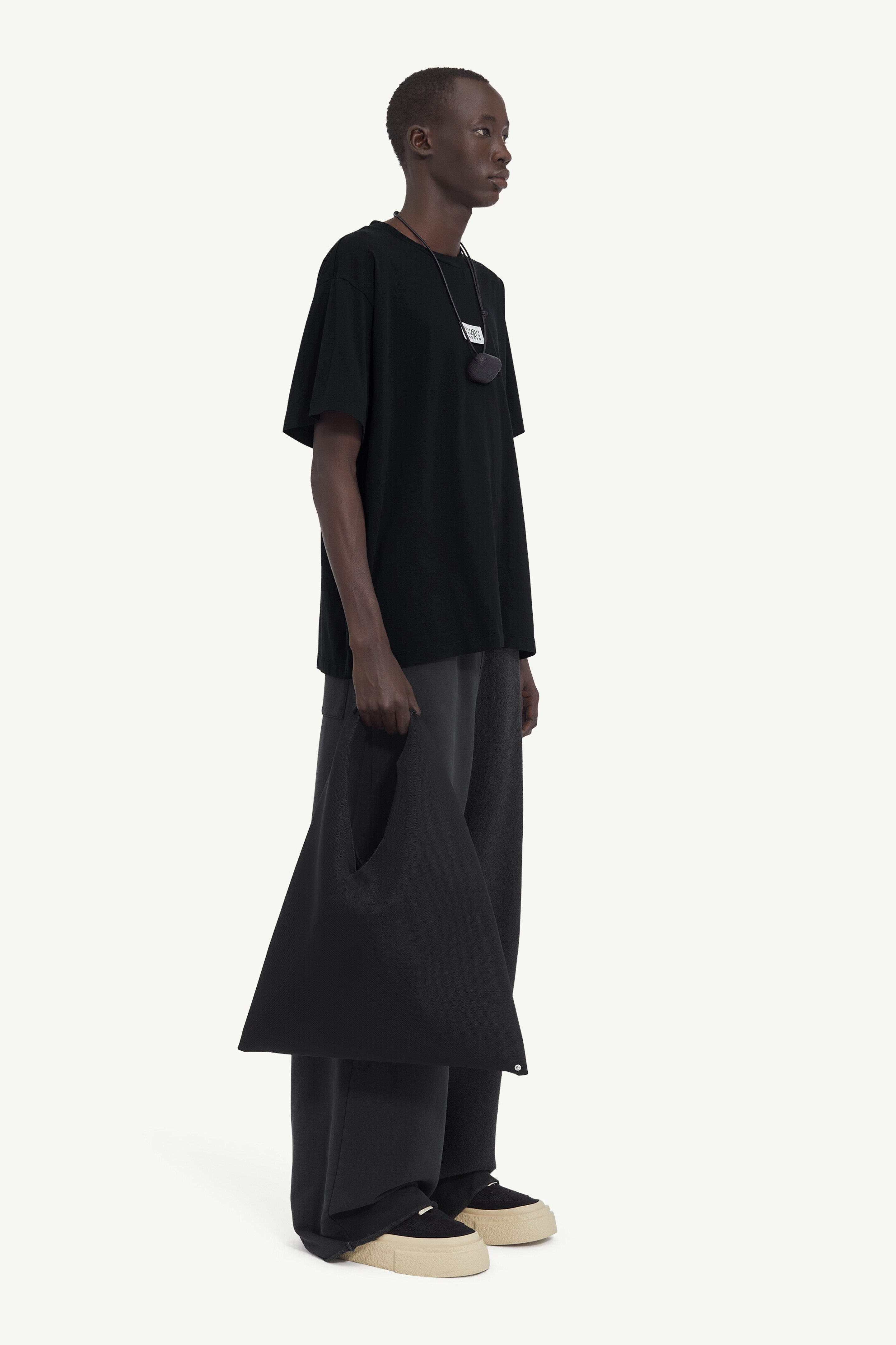 T-shirt en coton avec col ras du cou pour homme | MM6 Noir