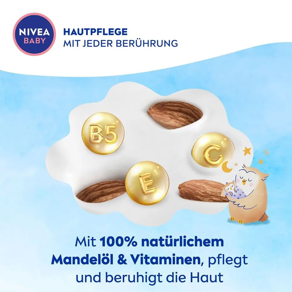 (200ml) Gute Nacht Lotion Baby Pflege Creme Körperlotion mit Mandelöl / Vitamine (80547)