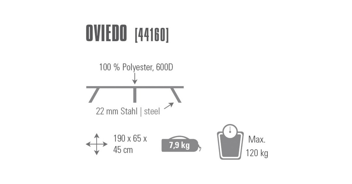 High PeakOviedo campingbed kampeerbed  (Grijs)