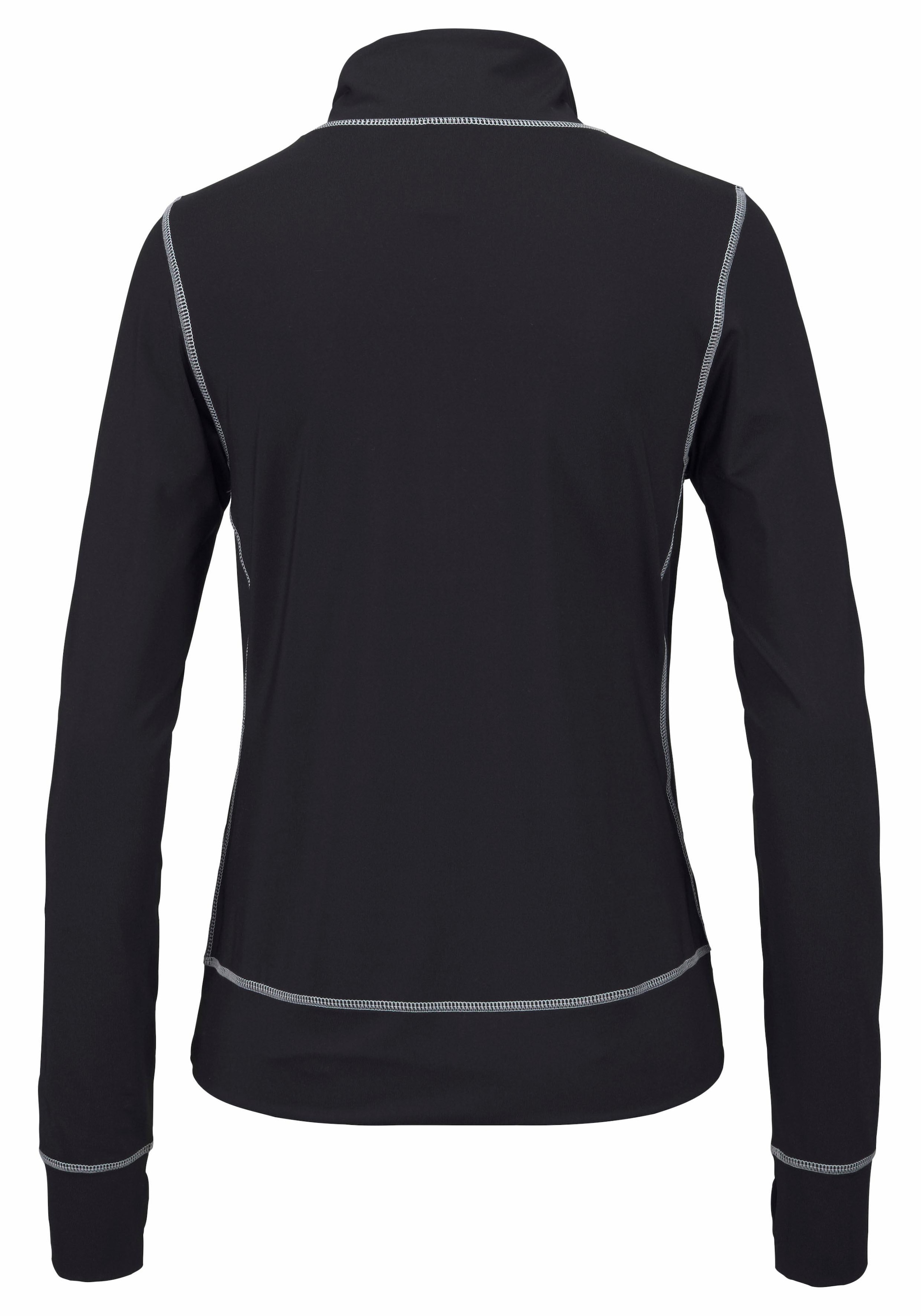 LASCANA ACTIVE Trainingsjacke »Black Marble« Trainingsjacke mit Kontrastnähten und Stehkragen
