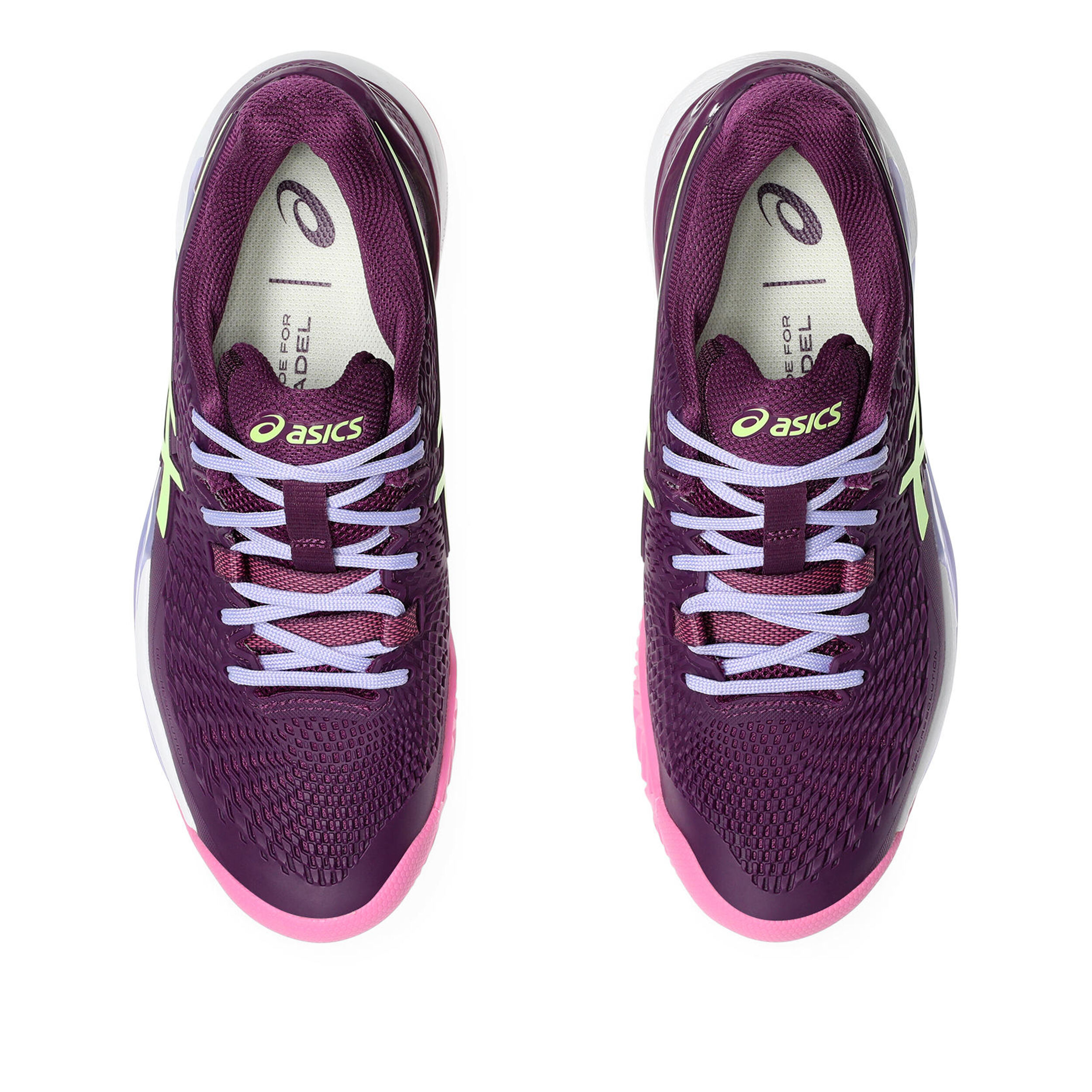 ASICS Gel-Resolution 9 Chaussures Padel Femmes - Mauve, Vert Fluo