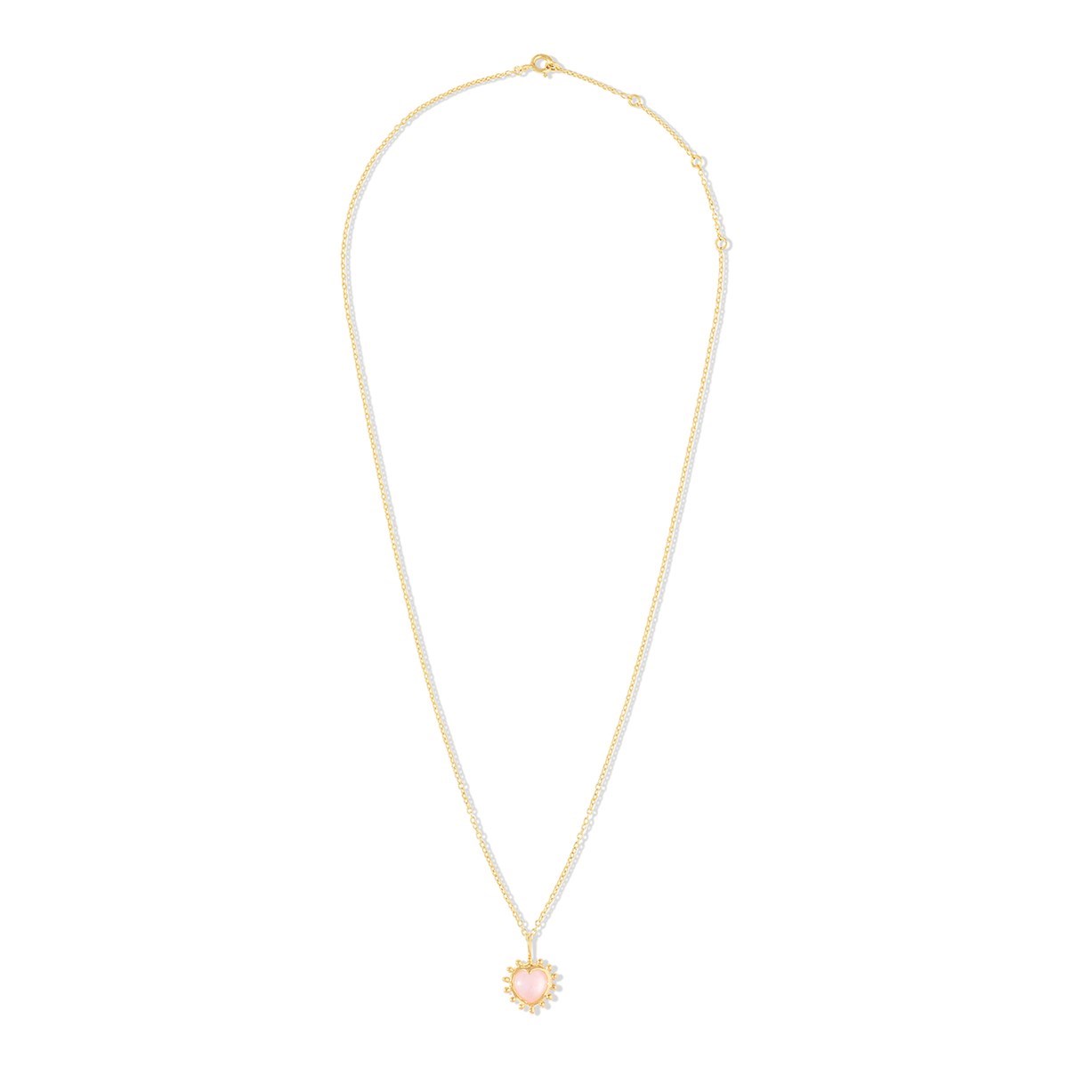 Collier Coeur perlé et pierre en Vermeil, Aura