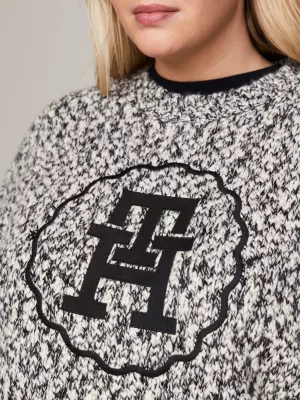 Suéter oversized texturizado com monograma Curve TH