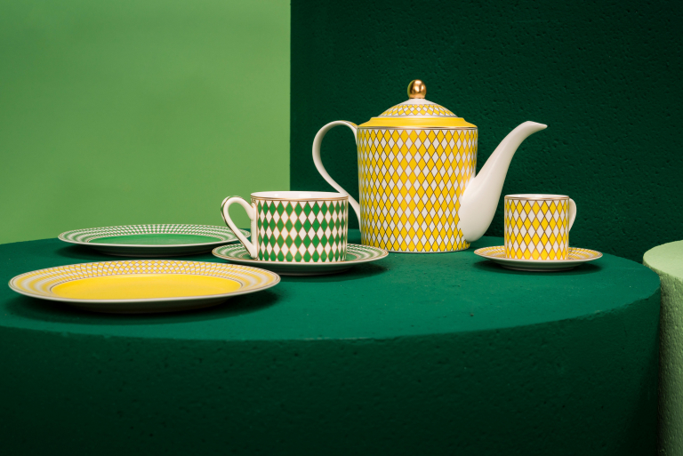 POLSPOTTEN Chess Espresso mok set van 4