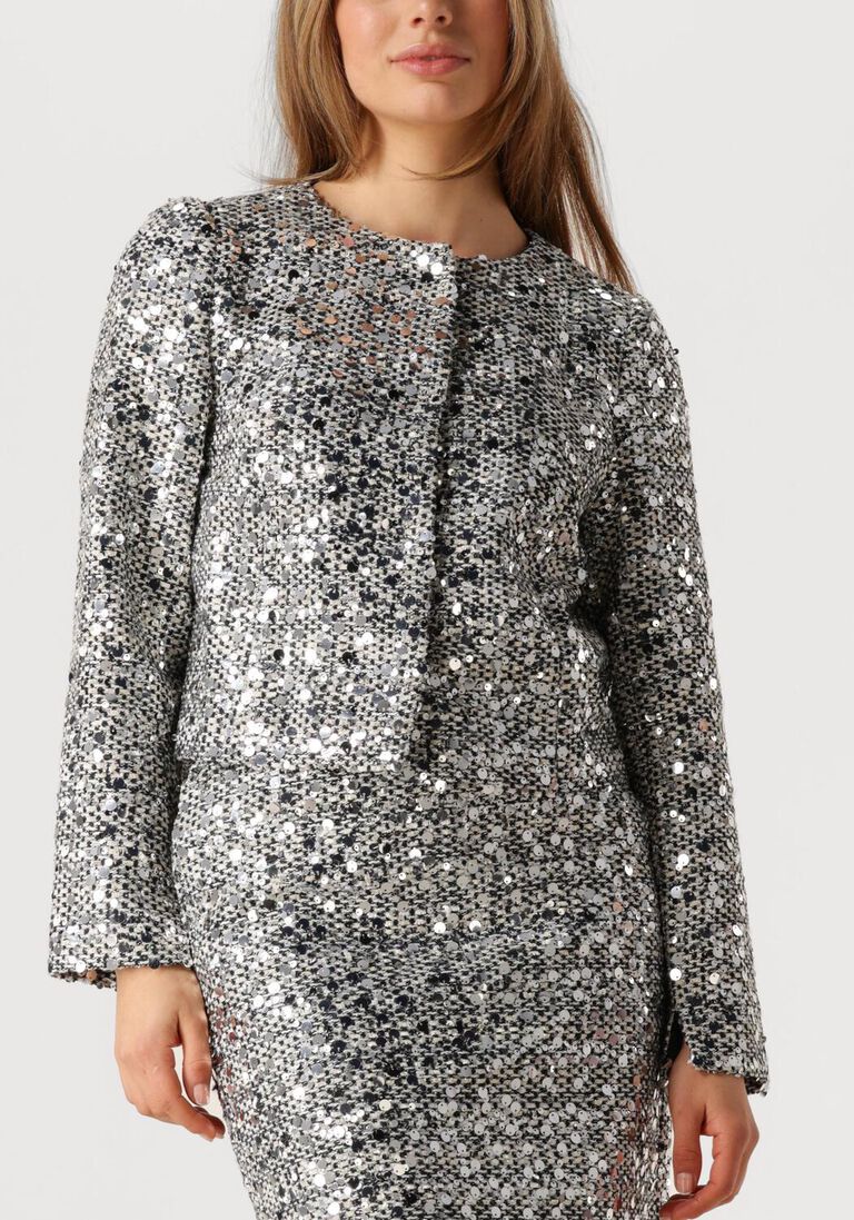 zwarte co'couture jack boucle cc sequin cocktail jacket