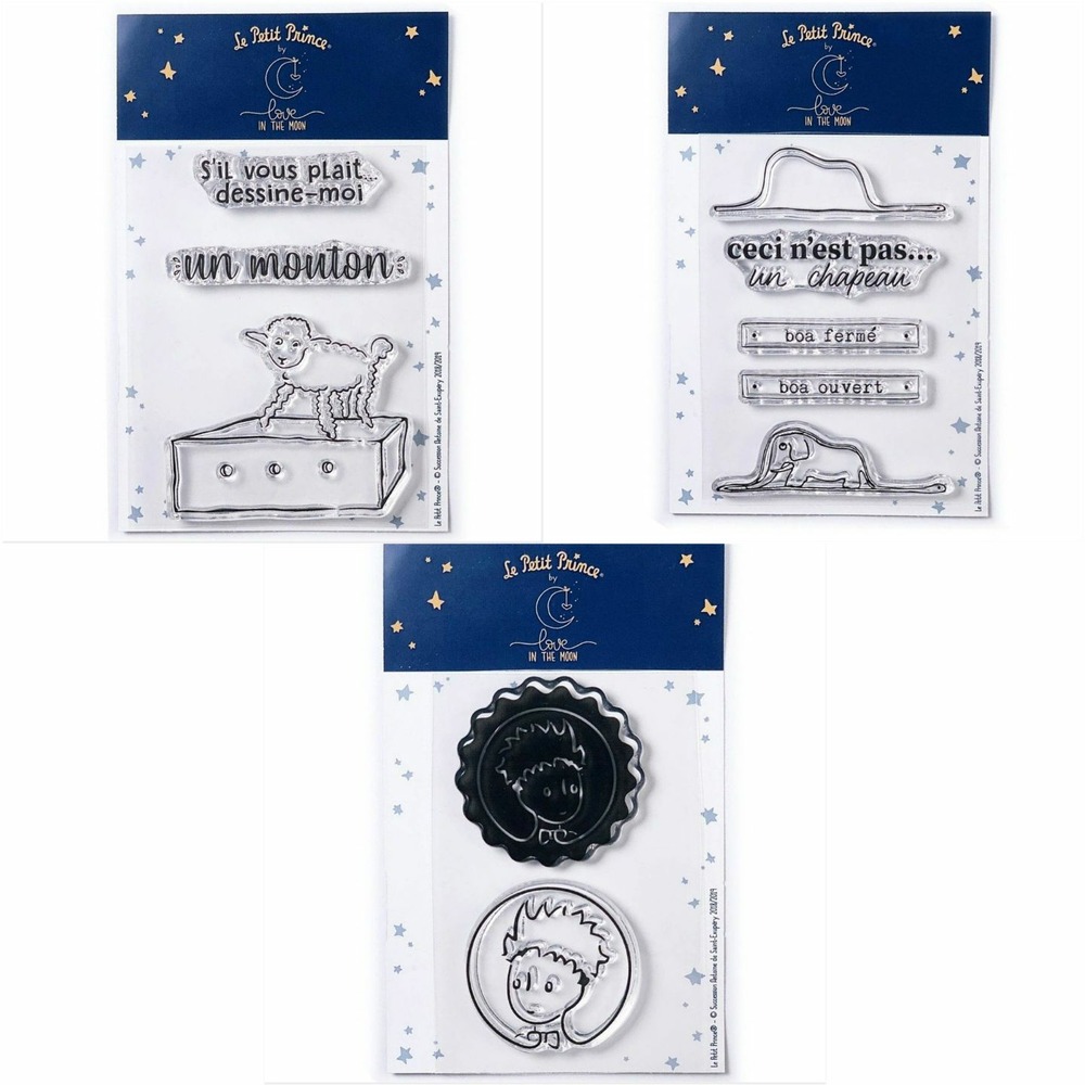 10 tampons transparents le petit prince et mouton + boa eléphant + portraits