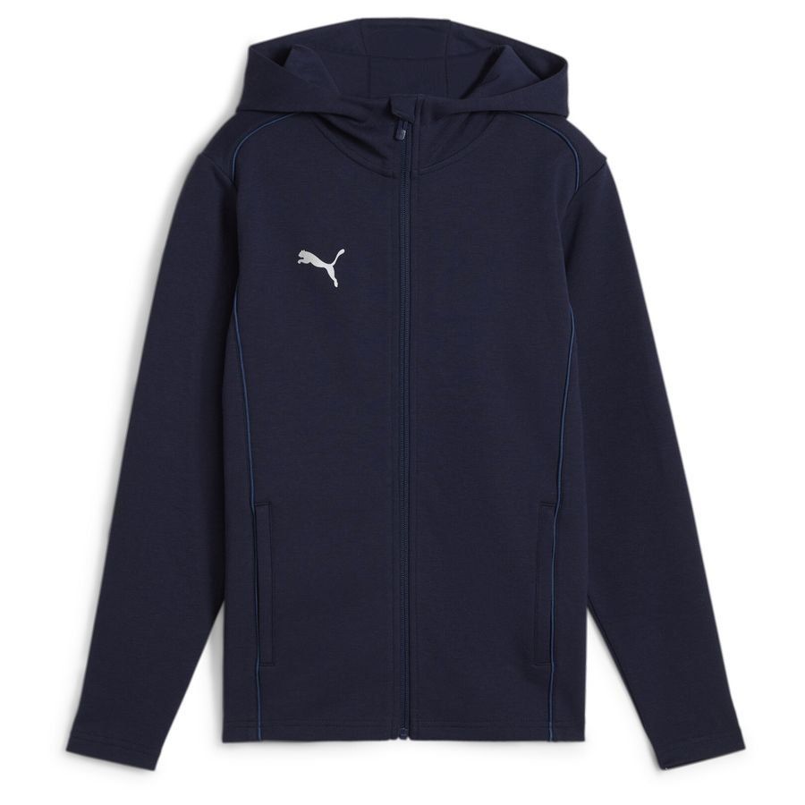 PUMA Sweat à Capuche teamFINAL Casuals Full Zip - Bleu Marine/Argenté Enfant