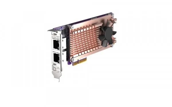 QNAP QM2-2P2G2T - Lagringskontrol - M.2 - M.2 NVMe Card / PCIe 3.0 (NVMe) - lavprofil - PCIe 3.0 x4, 2.5 Gigabit Ethernet - for QNAP QVP-63, TS-453, 473, 673, 832, 873, TVS-672, 872, h1288; VioStor QVP-85