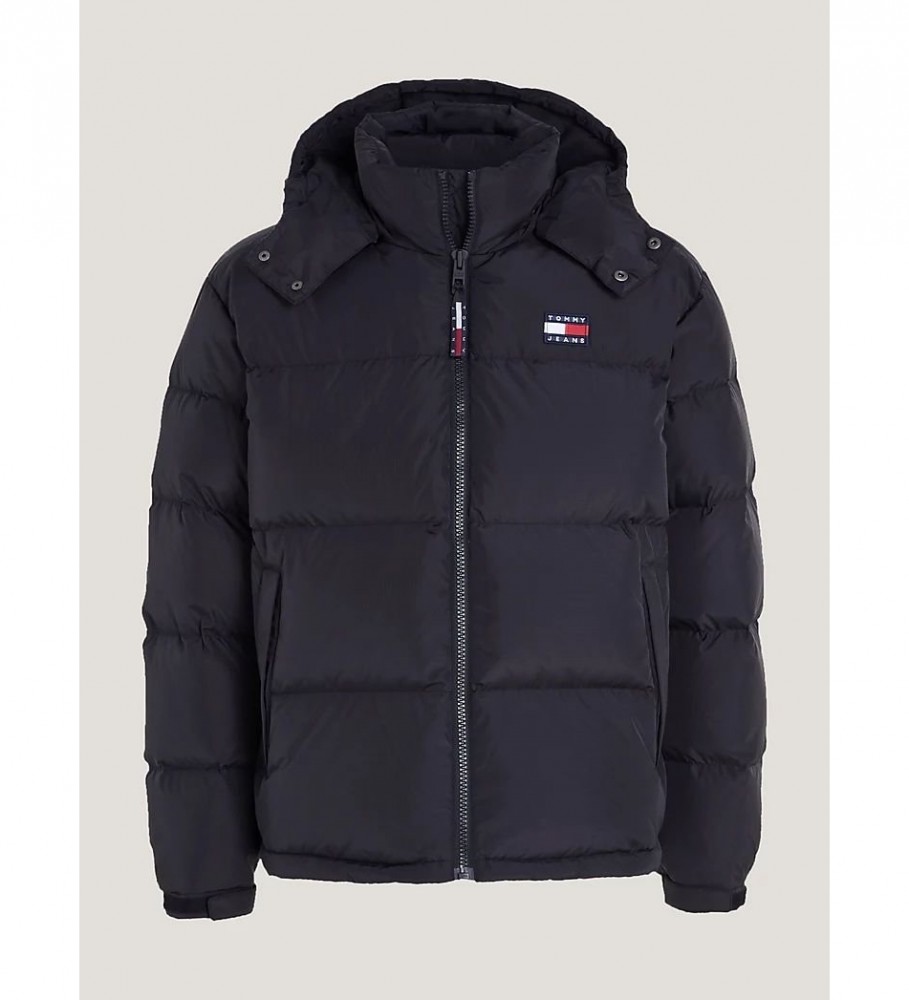 Jaqueta Tommy Jeans Alaska Casual Acolchoada com Capuz Preta