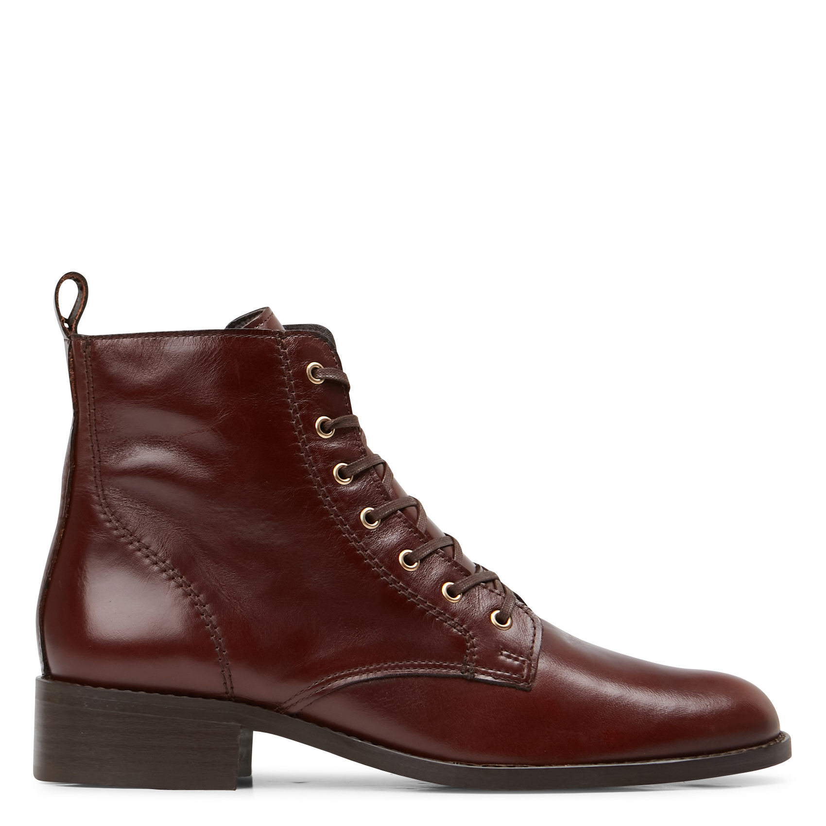 FIBI - Bottines à lacets en cuir| Marron