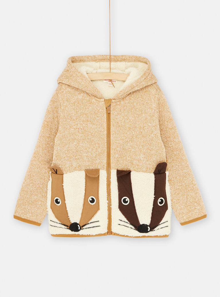 Gilet à capuche beige