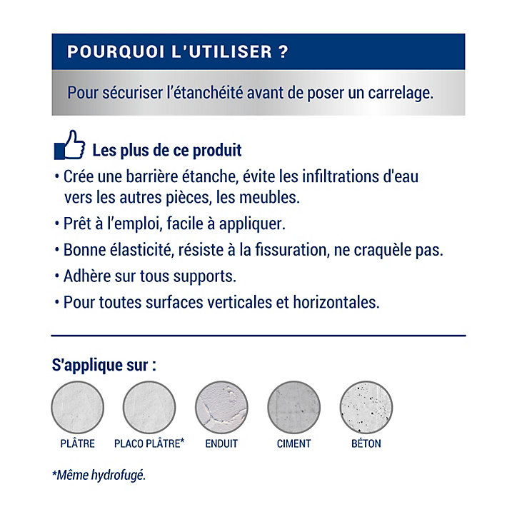 Etanchéité avant carrelage intérieur mat Ripolin 0,75L