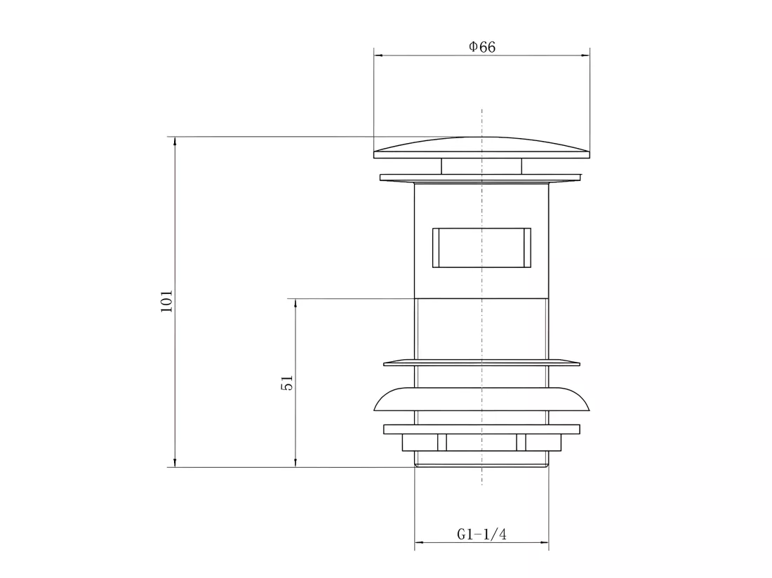 Bonde lavabo or brossé pour vasques avec trop-plein