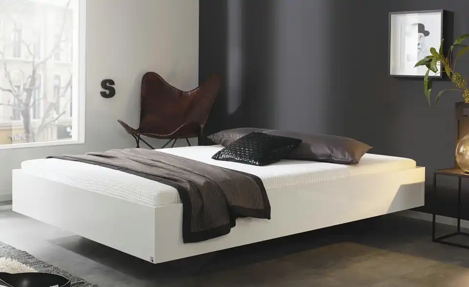Futonbett Phoenix Weiß, Hochglanz 140 cm