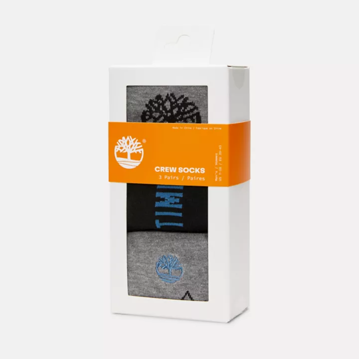 Coffret cadeau 3 paires de chaussettes Fresh Mountain unisexes en noir/gris