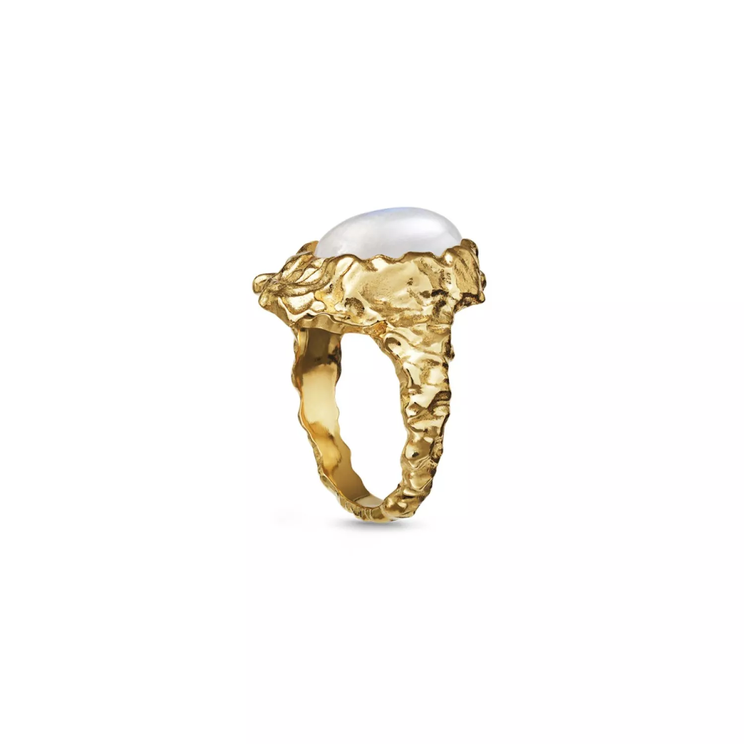 Maanesten Gudinde Ring 18 kt. Forgyldt Sølv 35351a