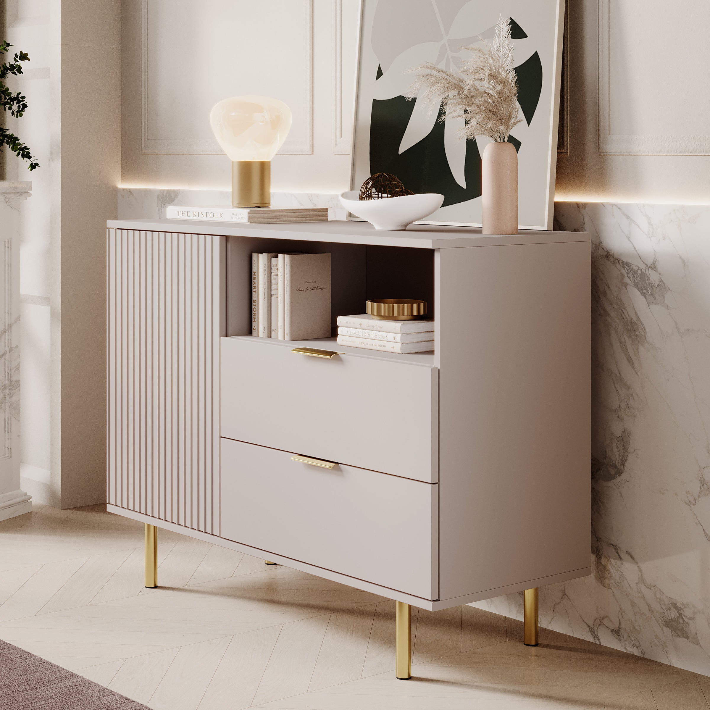 Nicola - Dressoir - Beige - 107x41x80 cm