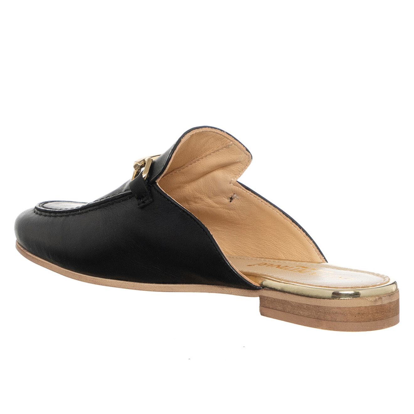 Loretta Pettinari Mules en Cuir Sava noir/doré