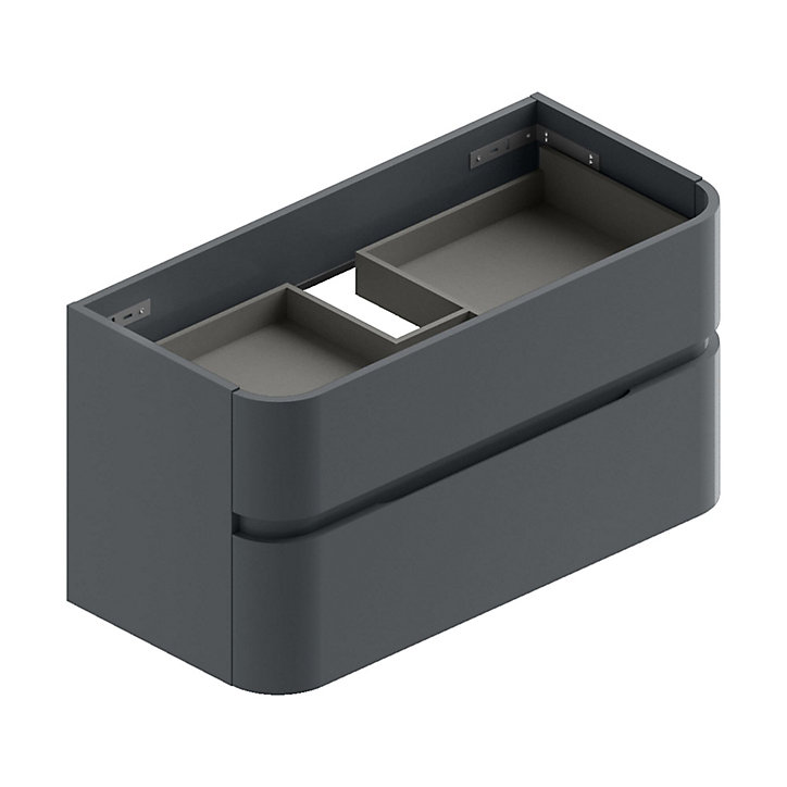 Meuble sous vasque à suspendre Cooke & Lewis Voluto gris anthracite version centrale 105 cm