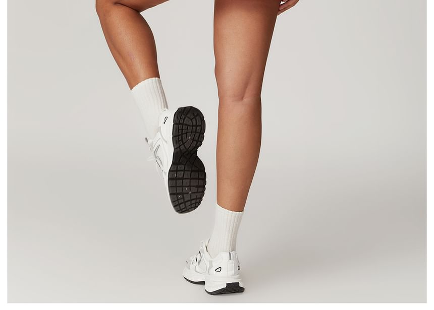 Skinniano - Hoge taille effen split mini A-lijn sportrok