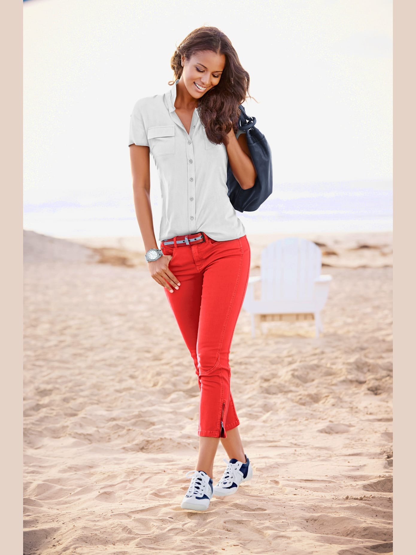 Pantalon effet ventre plat coupe skinny