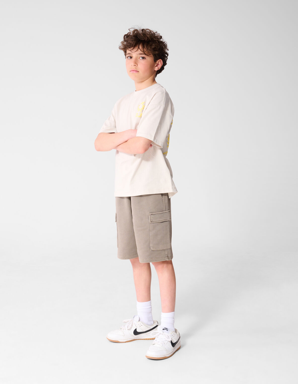 Oversized Sun Artwork T-shirt Beige