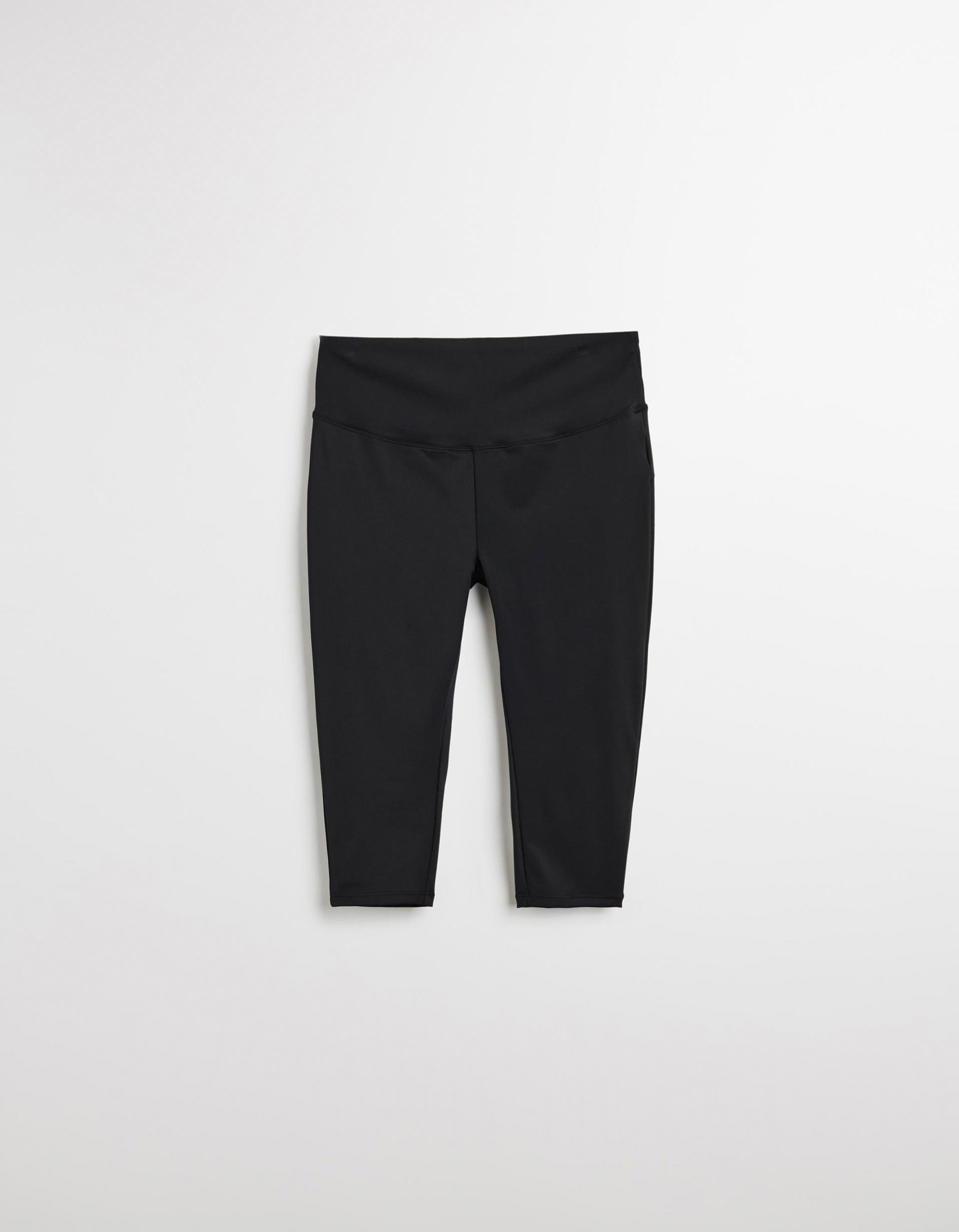 Leggings de Desporto Curtas, Mulher, Preto