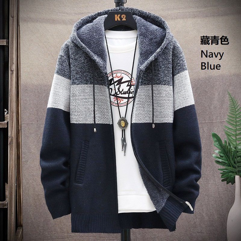 Sparrow Farm - Color Block Hooded Zip Cardigan
