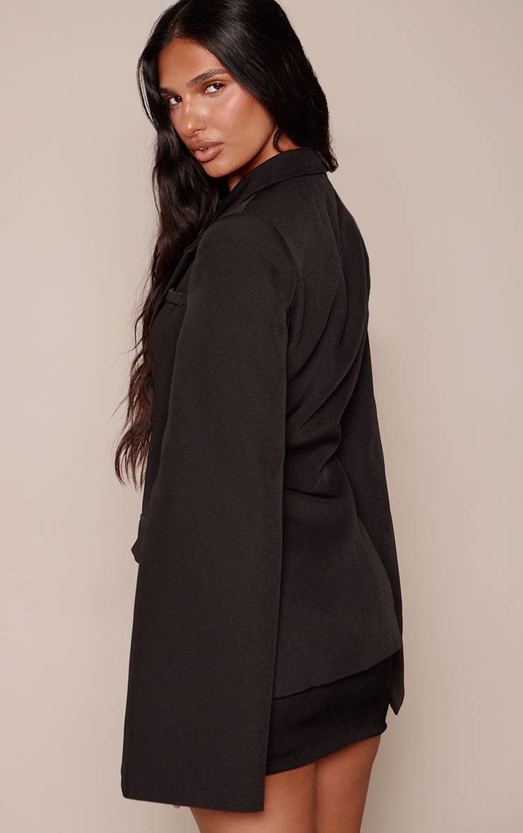 Noir Blazer Taille Cintrée À Manches Cape