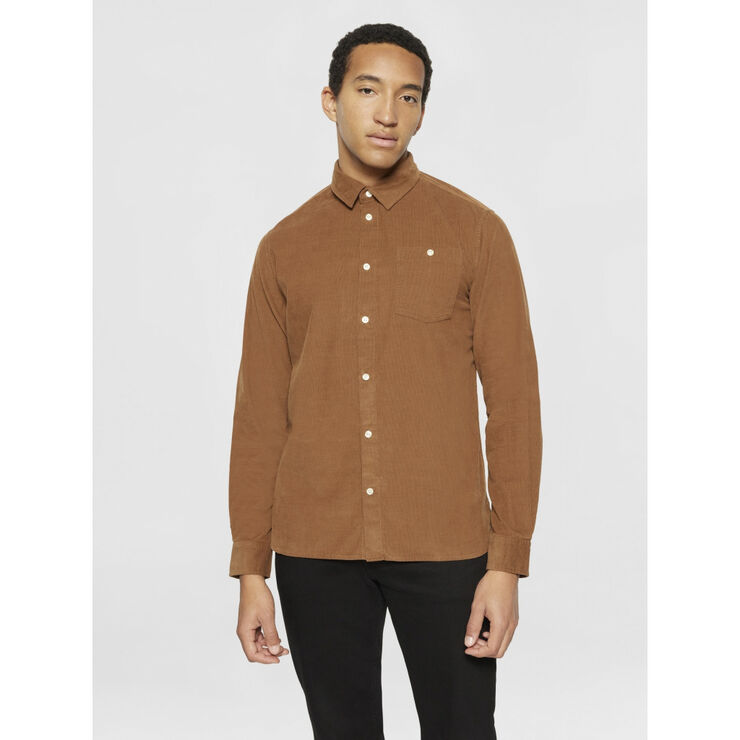 Knowledge Cotton Apparel Regular fit corduroy shirt - GOTS/Vegan Dachshund