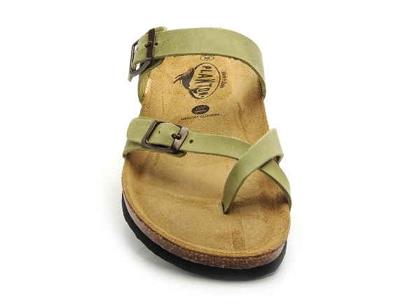 Plakton mules et sabots plats femme bombay vert