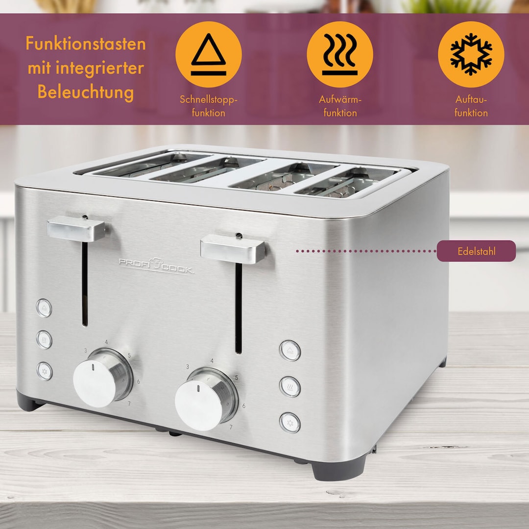 ProfiCook Toaster PC-TA 1252 Edelstahl 1500 Watt
