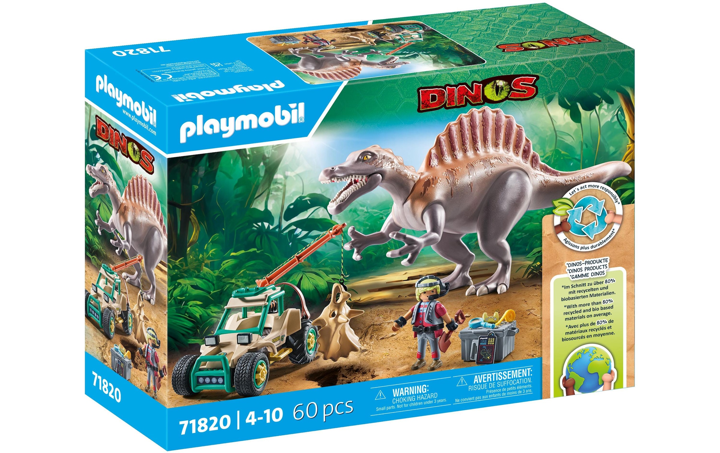 Playmobil® Spielbausteine »Dinos Spinosaurus-Angriff auf Dino-Ausgrabung 71820«