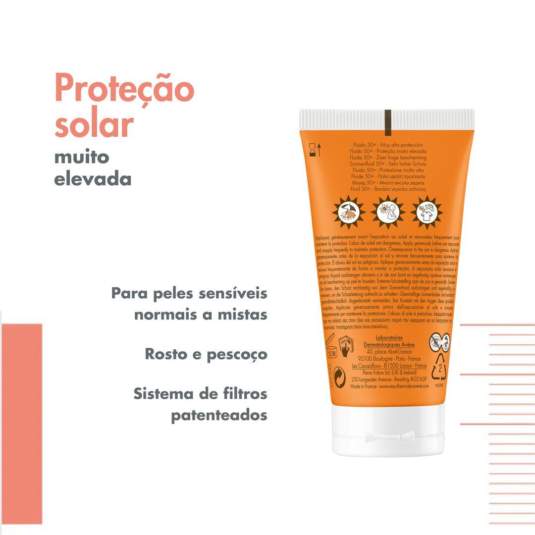 AVENE  Protetor Solar Fluido 50+ SPF50 - 50ml
