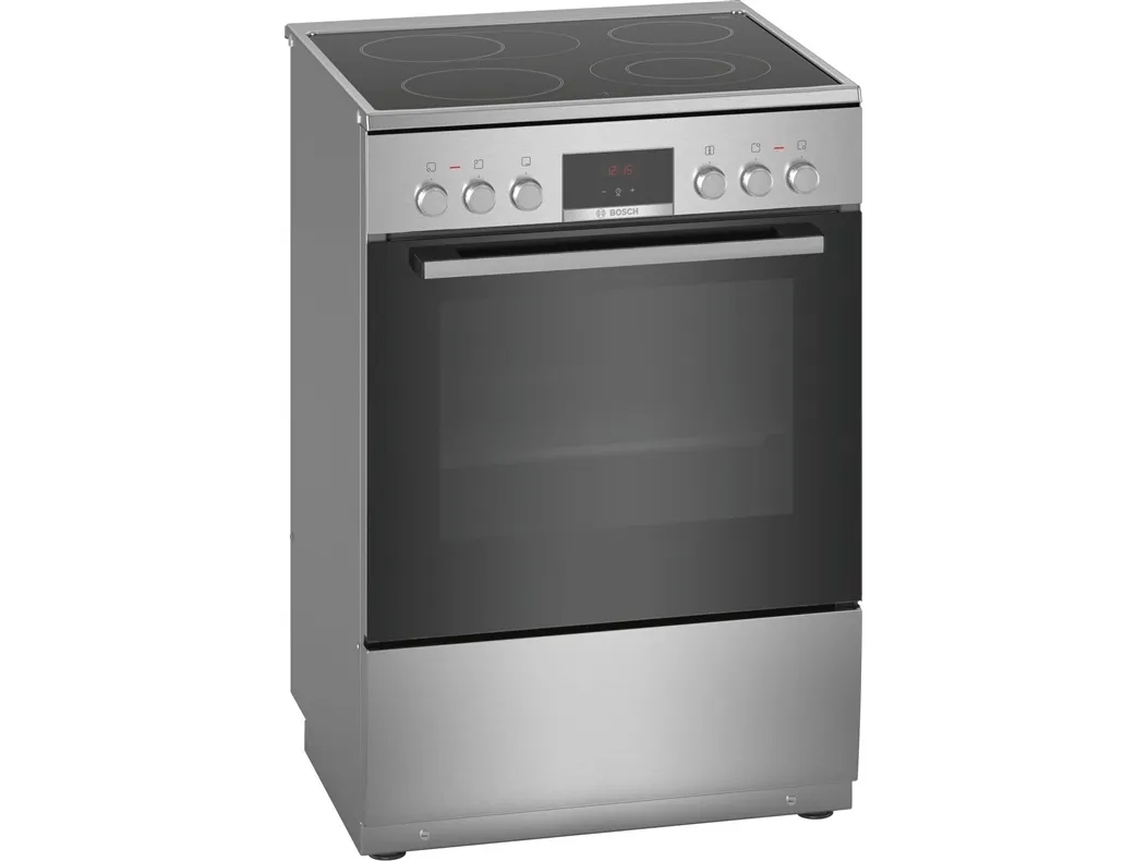Bosch Serie | 4 HKR39A250U - Komfur - fritstående - bredde: 60 cm - dybde: 60 cm - højde: 90 cm - med selv-rengøring - rustfrit stål
