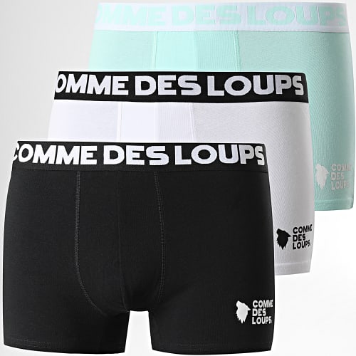 Lot De 3 Boxers Classic Noir Blanc Vert Menthe