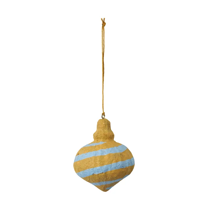 Broste Copenhagen - Pulp Spinning Top Deko-Anhänger, Ø 7,5 x H 9 cm, pigeon blue