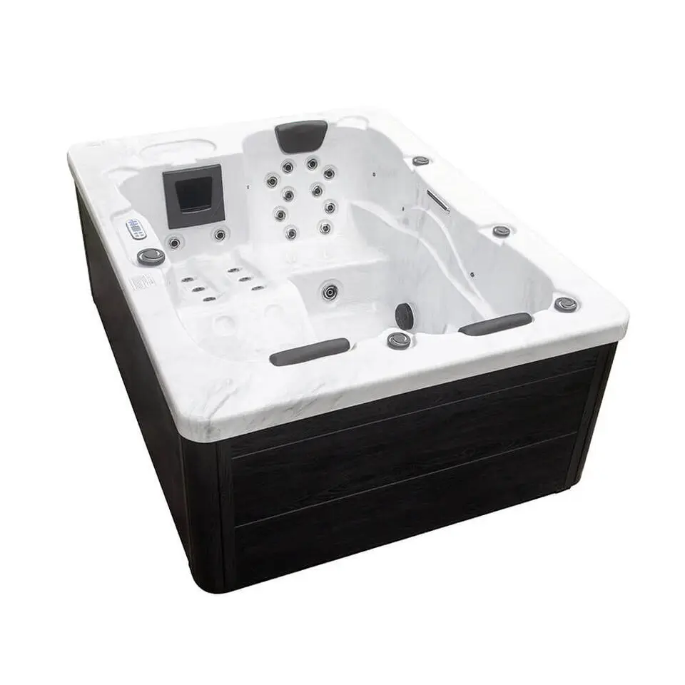 HOME DELUXE WHITE MARBLE buitenwhirlpool met opstap en thermische afdekking