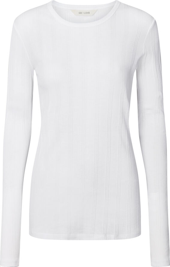 Gai&Lisva Thyra L/S Cotton Top Drop Needle GOTS 243975 White