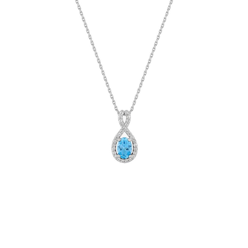 Collier Femme - topaze - Or 18 Carats - Longueur : 42 cm