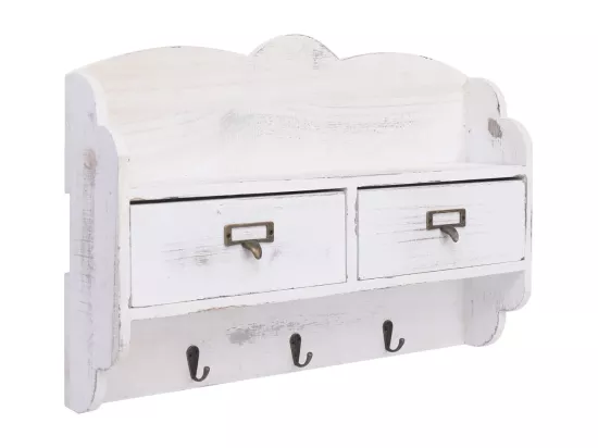 Porte-manteau mural Blanc 50x10x34 cm Bois