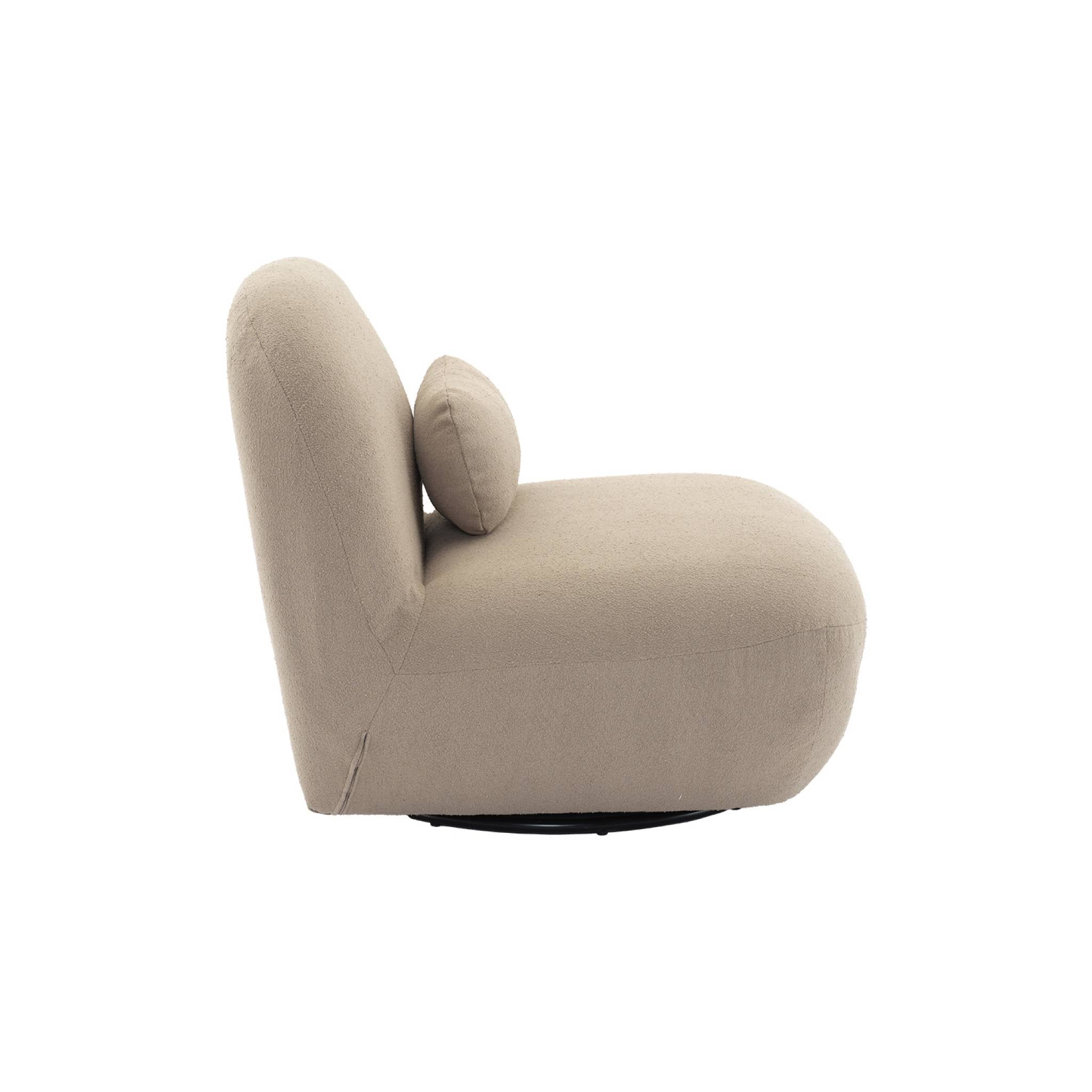 sweeek - Draaiende fauteuil 360Â° met gestructureerde bouclette en