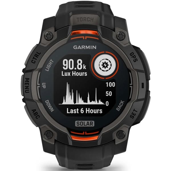 Montre cardio GPS GARMIN INSTINCT 3 45 MM SOLAR BLACK BEZEL W/ BLACK BAND