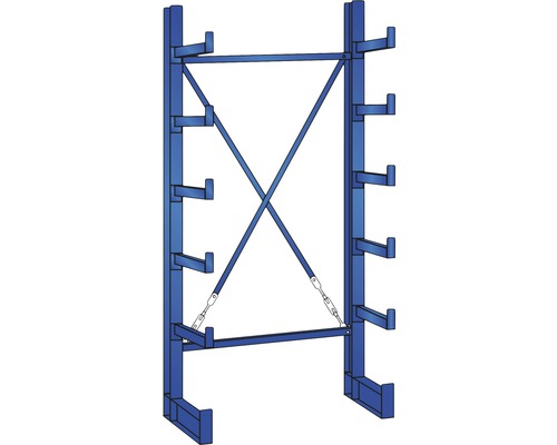 Draagarmstelling K 1000, enkelzijdig, basiseenheid 200x125 cm, draagvermogen 2400 kg